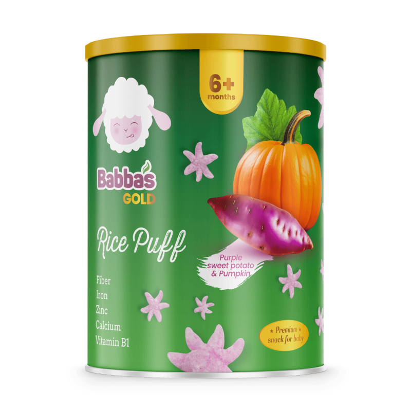 Bánh gạo Babba's Gold - vị Bí đỏ & Khoai lang tím