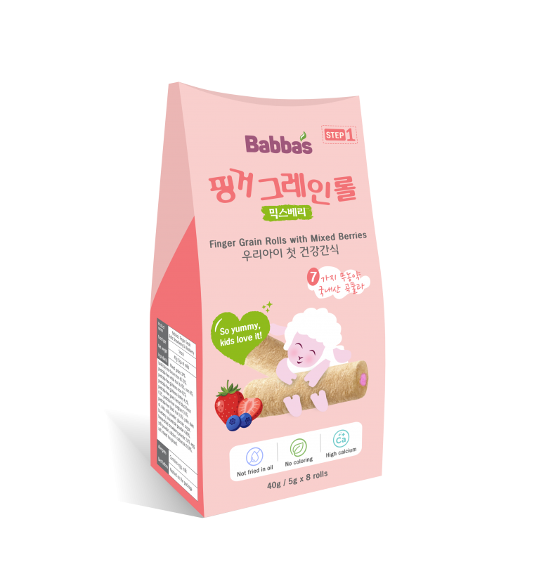 Bánh Ngũ Cốc Ăn Vặt Babba's Hàng Chính Hãng Vị Dâu Việt Quất - Hộp 40g